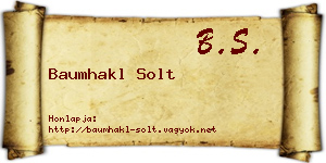 Baumhakl Solt névjegykártya